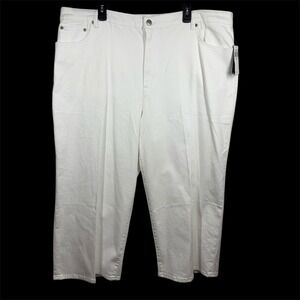 Lauren Ralph Lauren Jeans Women's 22W High Rise Crop Wide Leg Stretch White NWT